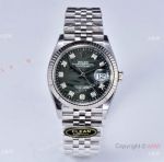 Clean Factory Rolex Datejust 36 Green Palm Diamond Face Jubilee Band